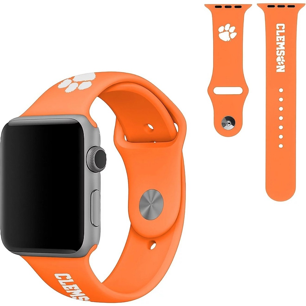 Clemson Tigers Silicone Watch Band for Apple Watch 38/40/41mm NCAA SOAR Orange